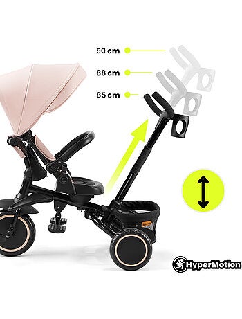 Tricycle évolutif enfant hypermotion tobi timber pliable avec guidon parental