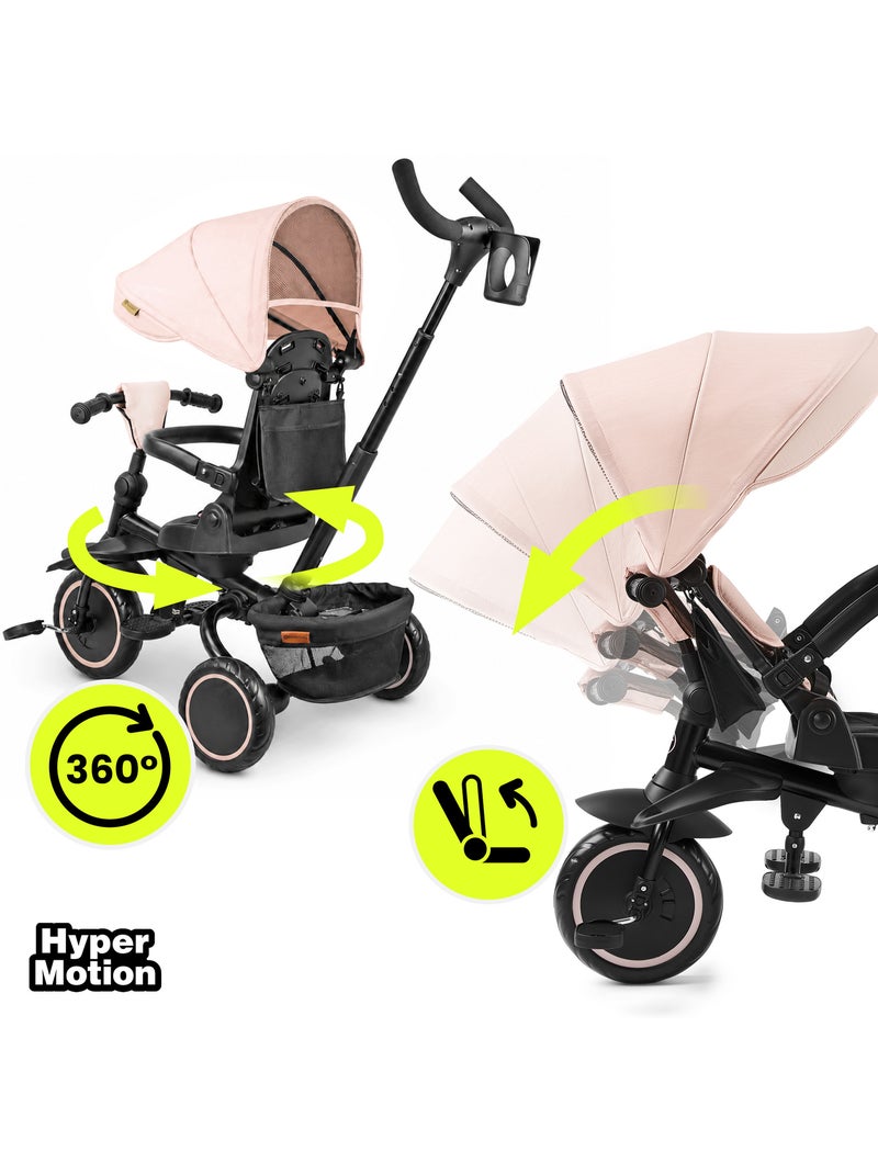 Tricycle évolutif enfant hypermotion tobi timber pliable avec guidon parental Beige - Kiabi