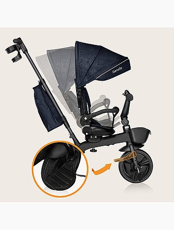 Tricycle évolutif LIONELO Kori - Siège réversible & réglable - Jusqu'à 25 kg - Panier inclus