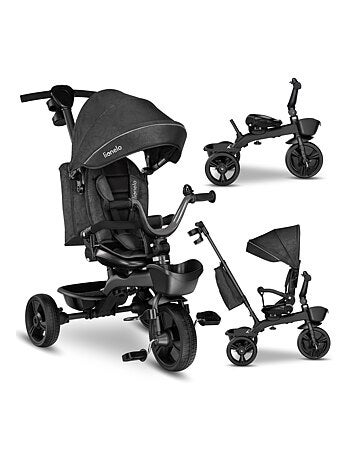 Tricycle évolutif LIONELO Kori - Siège réversible & réglable - Jusqu'à 25 kg - Panier inclus