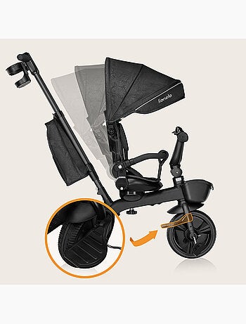 Tricycle évolutif LIONELO Kori - Siège réversible & réglable - Jusqu'à 25 kg - Panier inclus
