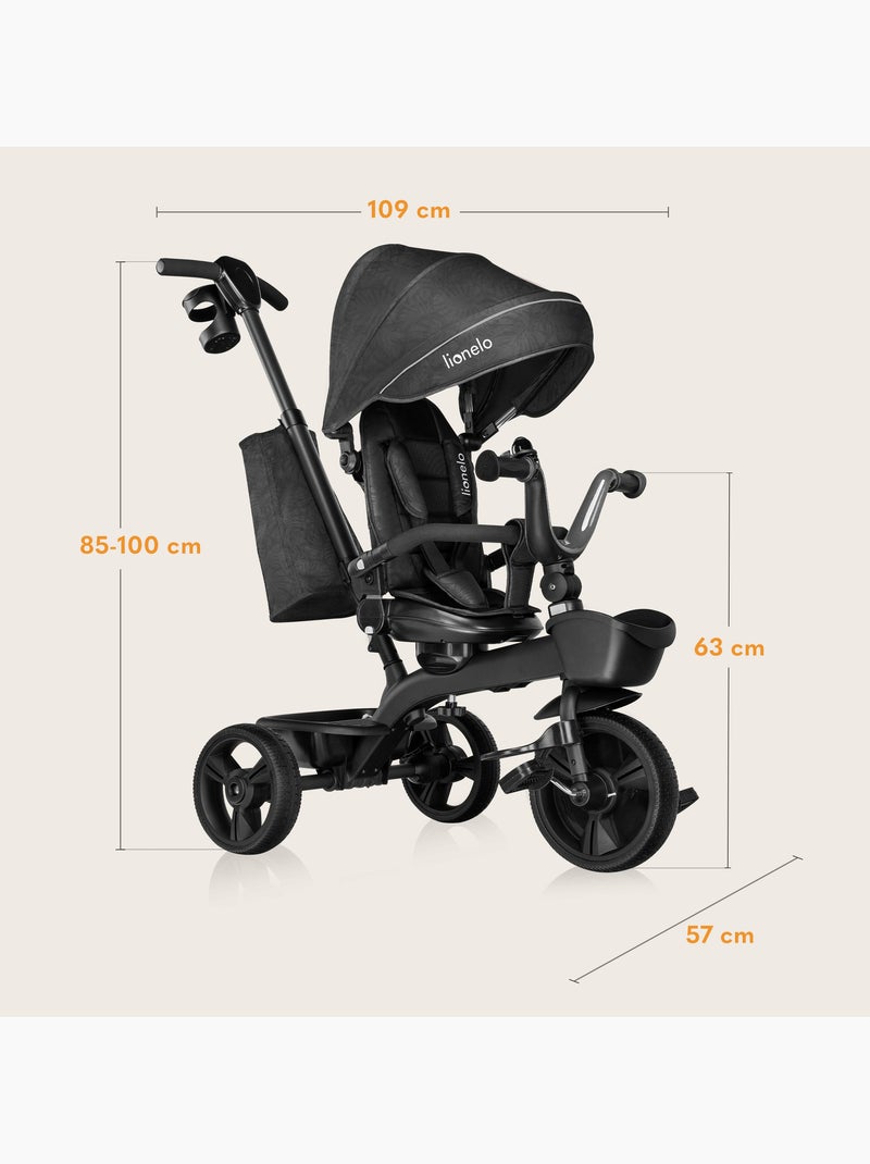 Tricycle évolutif LIONELO Kori - Siège réversible & réglable - Jusqu'à 25 kg - Panier inclus Gris - Kiabi