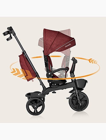 Tricycle évolutif LIONELO Kori - Siège réversible & réglable - Jusqu'à 25 kg - Panier inclus