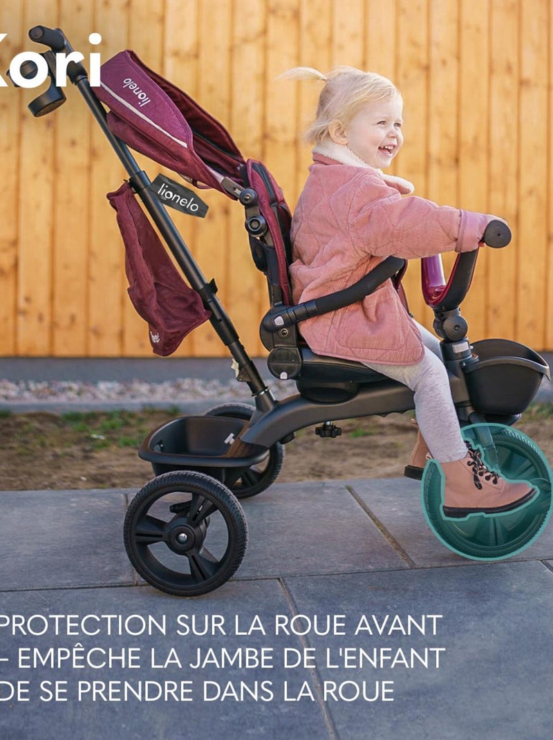 Tricycle évolutif LIONELO Kori - Siège réversible & réglable - Jusqu'à 25 kg - Panier inclus Rouge bordeaux - Kiabi