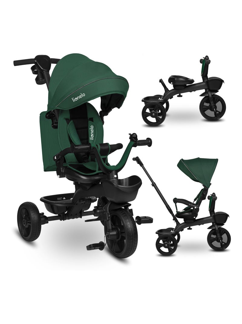 Tricycle évolutif LIONELO Kori - Siège réversible & réglable - Jusqu'à 25 kg - Panier inclus Vert - Kiabi