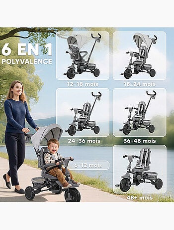 Tricycle évolutif pliable réglable 6 en 1