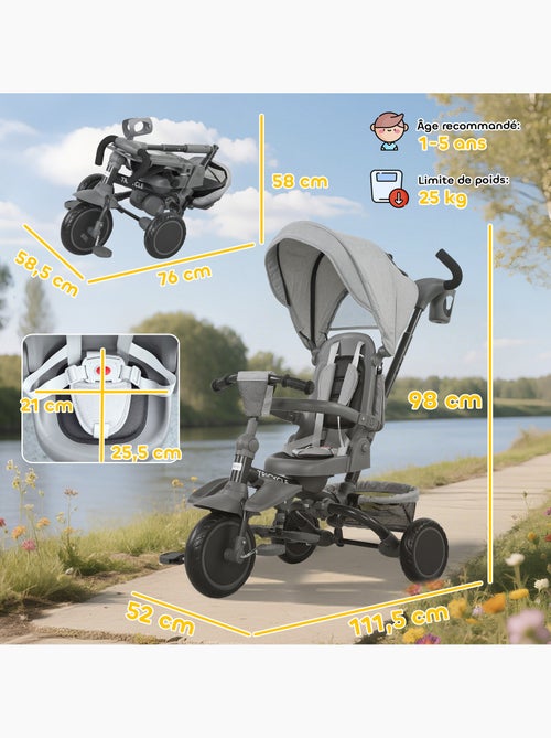 Tricycle évolutif pliable réglable 6 en 1 - Kiabi