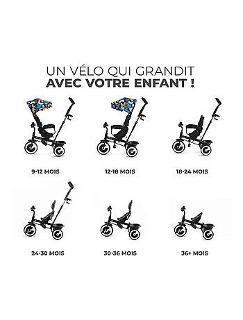 Tricycle evolutif poussette avec pare soleil regl