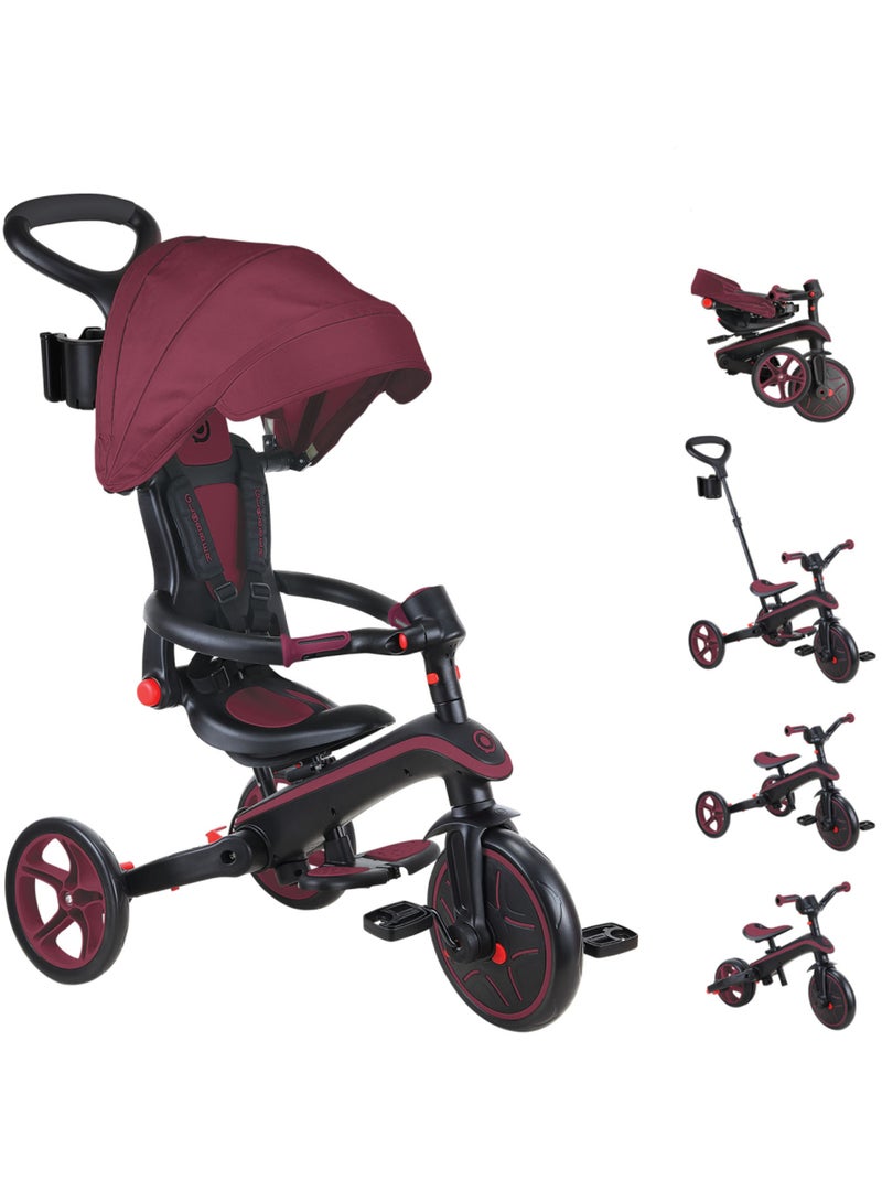 Tricycle EXPLORER 4-en-1 Évolutif & Pliable Rouge bordeaux - Kiabi
