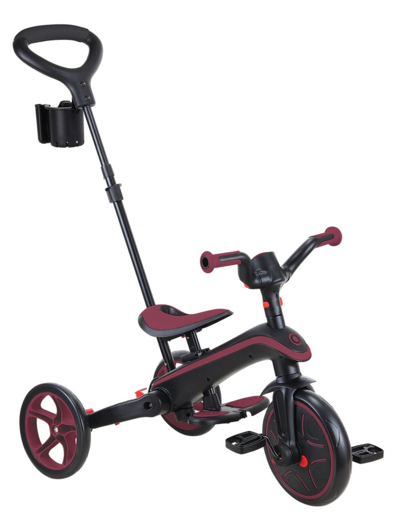 Tricycle EXPLORER 4-en-1 Évolutif & Pliable Rouge bordeaux - Kiabi