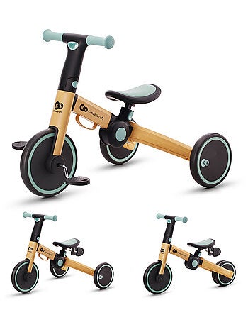 Tricycle Kinderkraft 4TRIKE 3 en 1 Pliable avec Mini Draisienne, Selle Réglable et Roues EVA