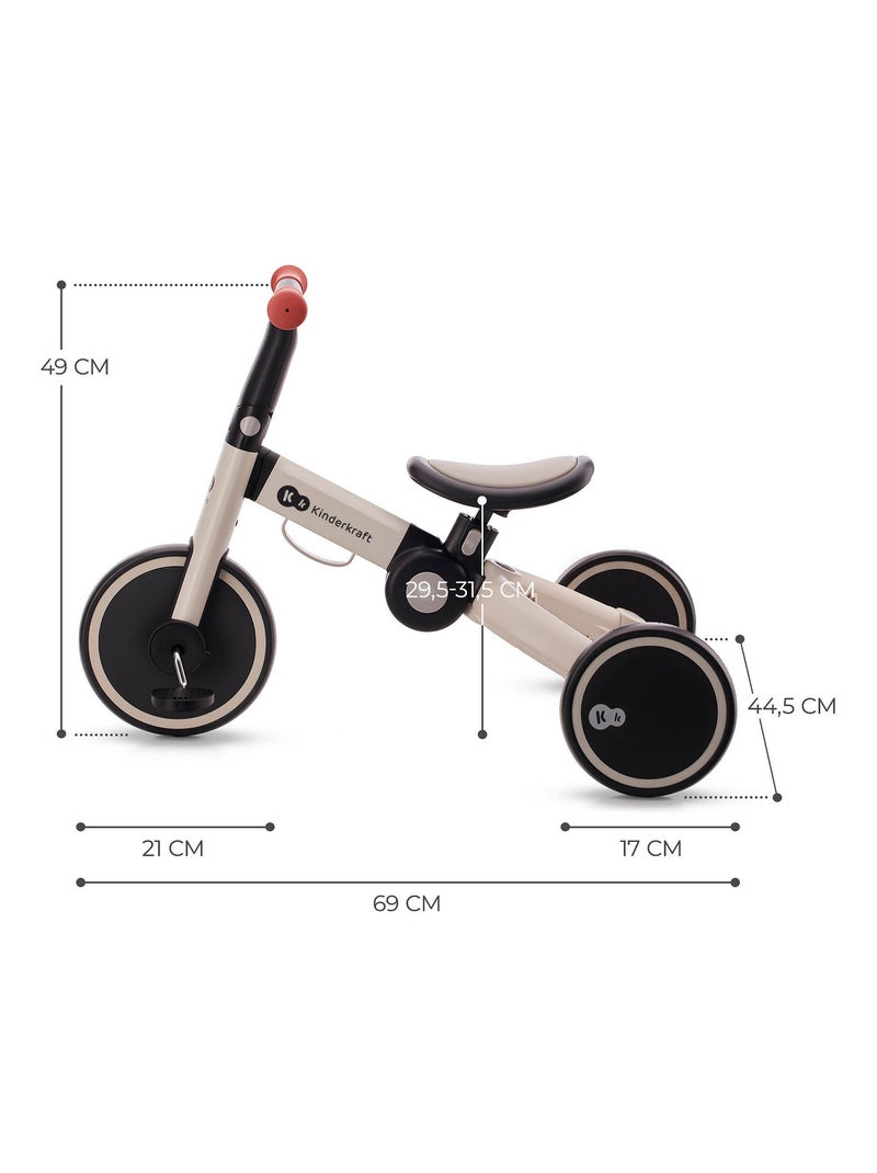 Tricycle Kinderkraft 4TRIKE 3 en 1 Pliable avec Mini Draisienne, Selle Réglable et Roues EVA Gris - Kiabi