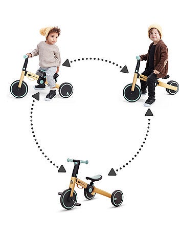 Tricycle Kinderkraft 4TRIKE 3 en 1 Pliable avec Mini Draisienne, Selle Réglable et Roues EVA