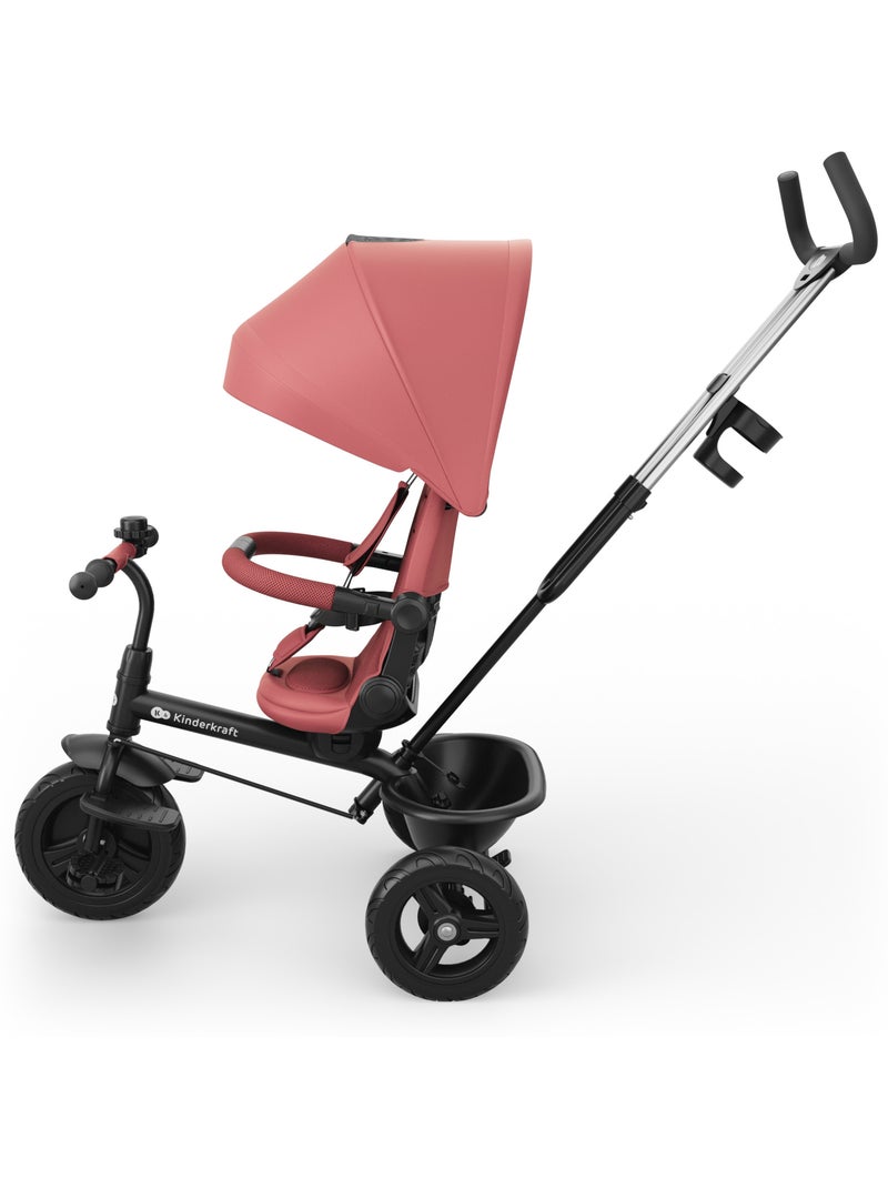 Tricycle Kinderkraft ASTON 2 PLUS 6en1 canopy fenêtre AIR FLOW siège 360° semi-allongée Rose - Kiabi