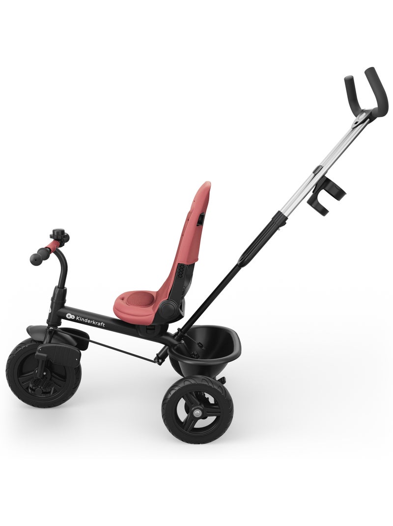 Tricycle Kinderkraft ASTON 2 PLUS 6en1 canopy fenêtre AIR FLOW siège 360° semi-allongée Rose - Kiabi