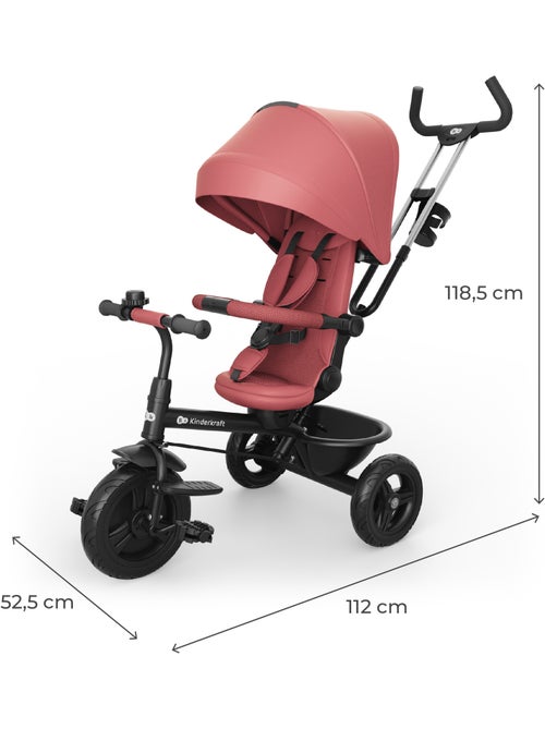 Tricycle Kinderkraft ASTON 2 PLUS 6en1 canopy fenêtre AIR FLOW siège 360° semi-allongée - Kiabi Tricycle Kinderkraft ASTON 2 PLUS 6en1 canopy fenêtre AIR FLOW siège 360° semi-allongée - Kiabi
