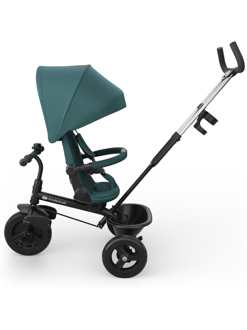 Tricycle Kinderkraft ASTON 2 PLUS 6en1 pédales en roue libre siège 360° position semi-allongée Vert - Kiabi