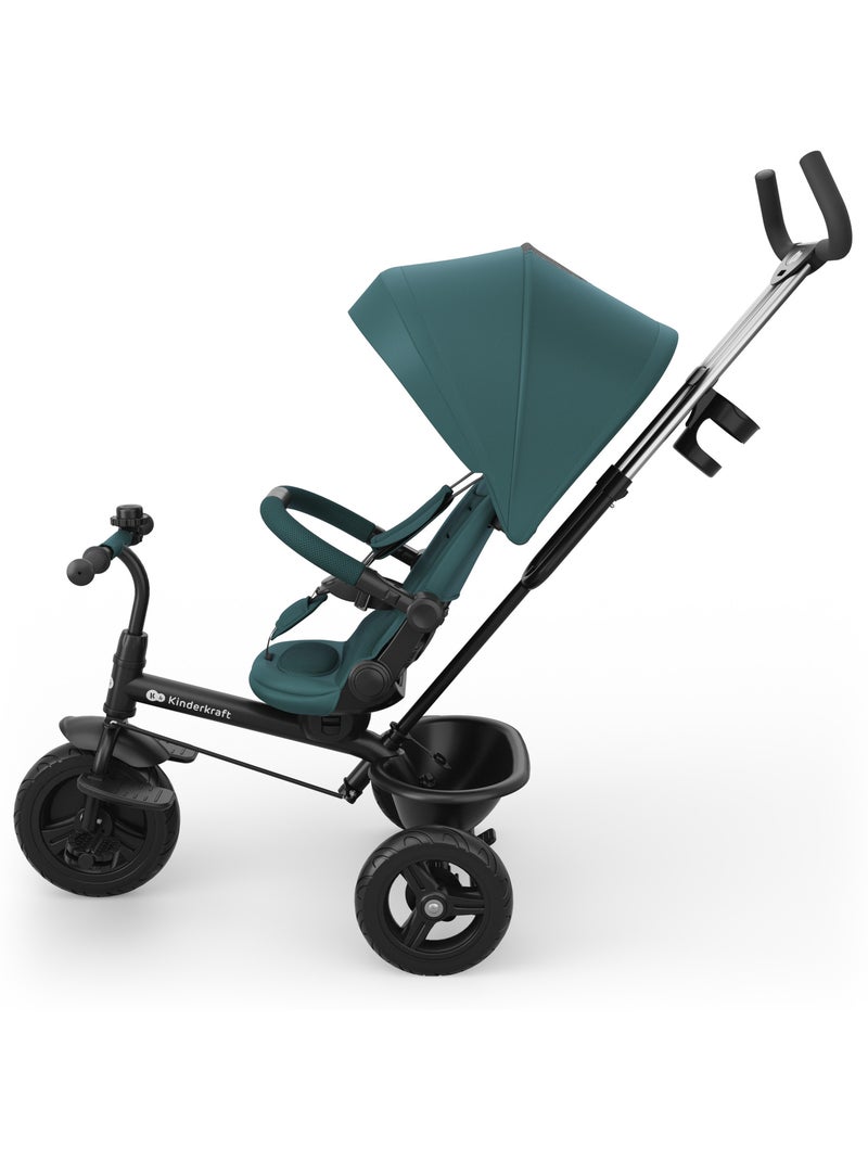 Tricycle Kinderkraft ASTON 2 PLUS 6en1 pédales en roue libre siège 360° position semi-allongée Vert - Kiabi