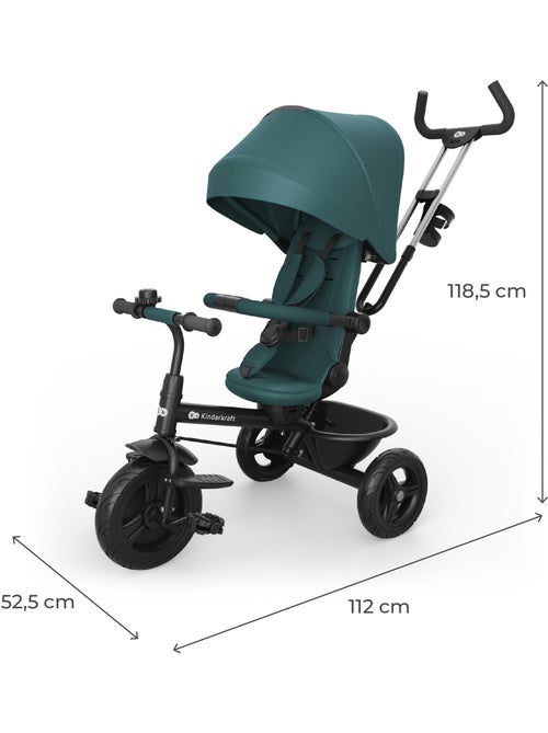 Tricycle Kinderkraft ASTON 2 PLUS 6en1 pédales en roue libre siège 360° position semi-allongée - Kiabi Tricycle Kinderkraft ASTON 2 PLUS 6en1 pédales en roue libre siège 360° position semi-allongée - Kiabi