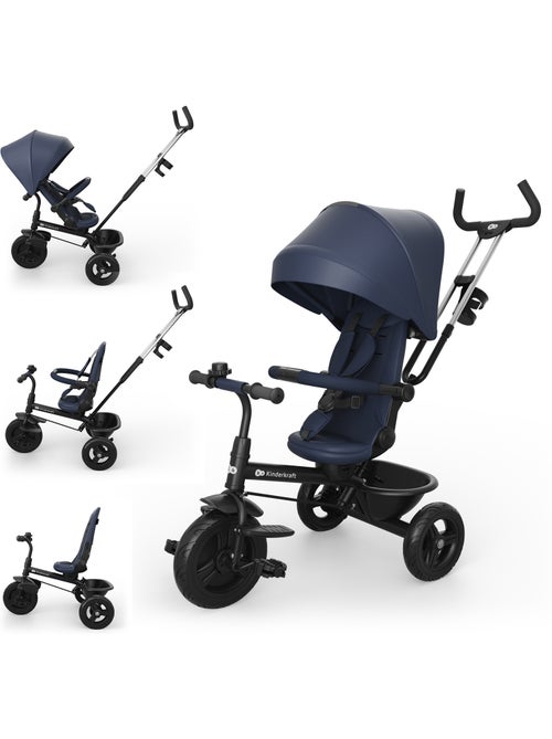 Tricycle Kinderkraft ASTON 2 PLUS 6en1 poignée parentale réglable roue libre siège 360° - Kiabi Tricycle Kinderkraft ASTON 2 PLUS 6en1 poignée parentale réglable roue libre siège 360° - Kiabi