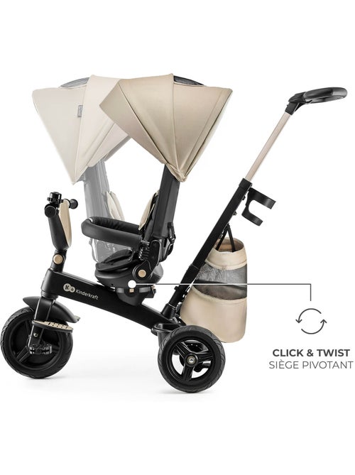 Tricycle Kinderkraft EASYTWIST 5 en 1 avec Siège Rotatif 360°, Capote UPF50+ et Roues PU - Kiabi Tricycle Kinderkraft EASYTWIST 5 en 1 avec Siège Rotatif 360°, Capote UPF50+ et Roues PU - Kiabi
