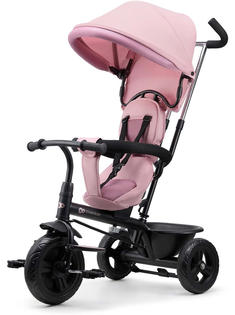 Tricycle Kinderkraft FREEWAY 2 5en1 norme CEN TS 17876 harnais 3 points bumper ouvrable 9 mois+ Rose - Kiabi