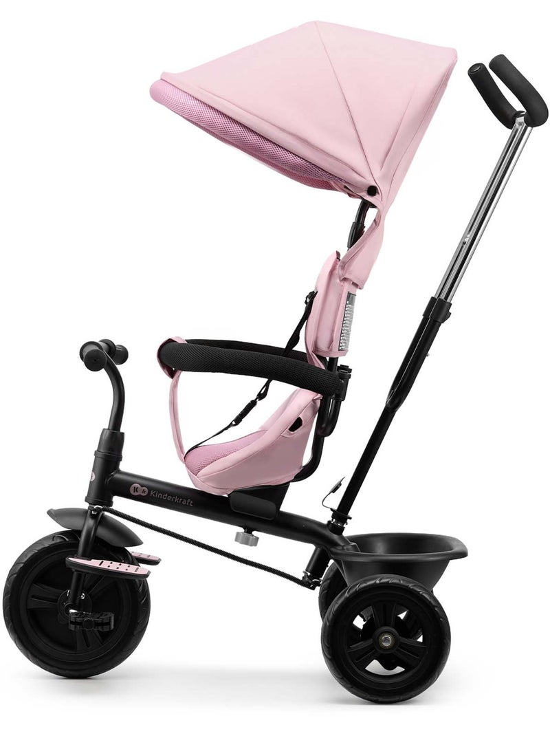 Tricycle Kinderkraft FREEWAY 2 5en1 norme CEN TS 17876 harnais 3 points bumper ouvrable 9 mois+ Rose - Kiabi
