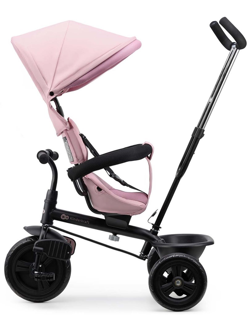 Tricycle Kinderkraft FREEWAY 2 5en1 norme CEN TS 17876 harnais 3 points bumper ouvrable 9 mois+ Rose - Kiabi