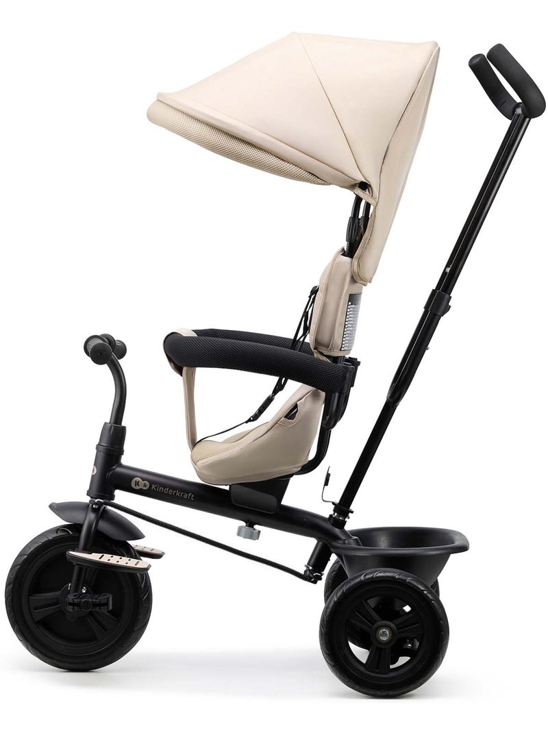 Tricycle Kinderkraft FREEWAY 2 5en1 siège rotatif 360° face parent roue libre poignée réglable Beige - Kiabi