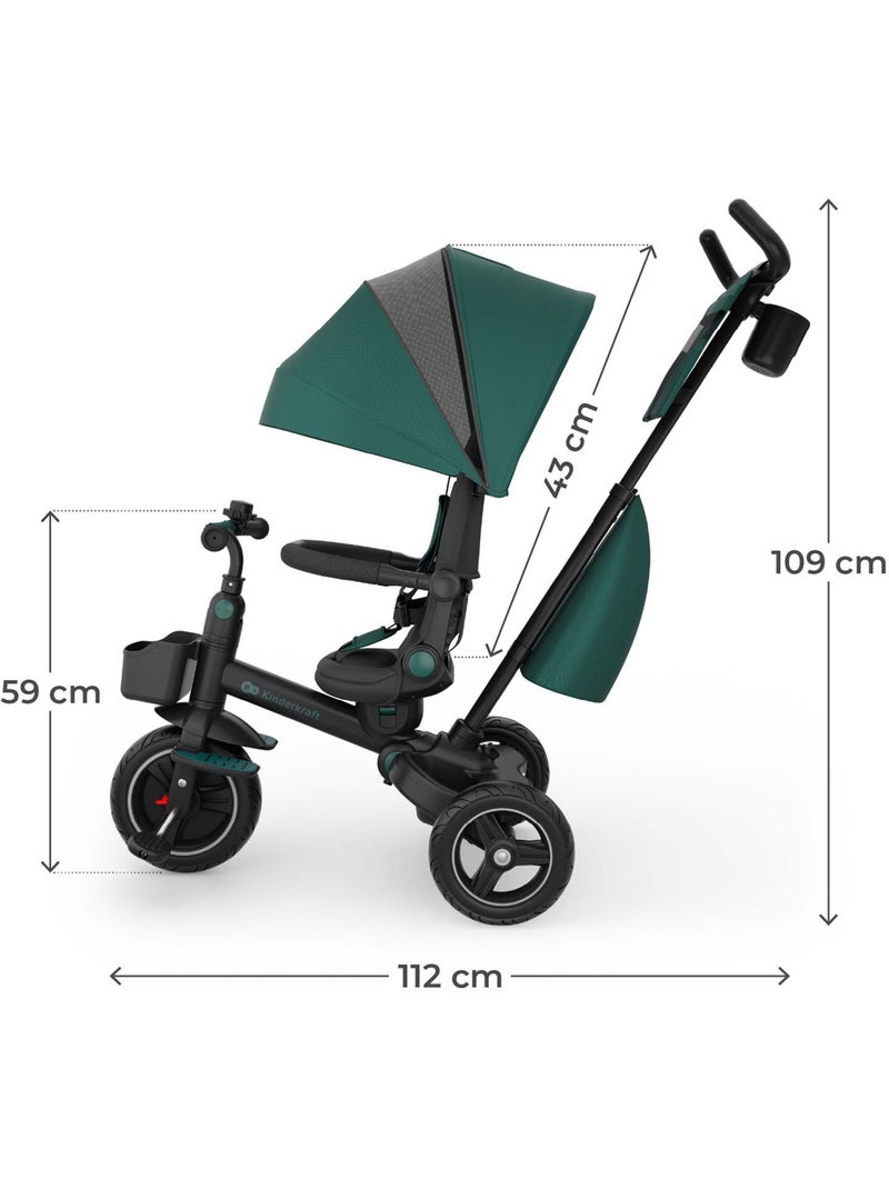 Tricycle Kinderkraft SPINSTEP 2 PLUS 6en1 roue libre poignée télescopique dossier semi-allongé Vert - Kiabi