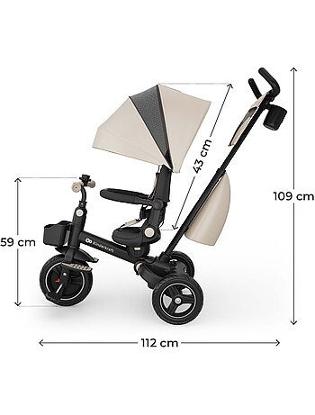 Tricycle Kinderkraft SPINSTEP 2 PLUS 6en1 siège 360° CLICK & TWIST dossier réglable UPF50+ PU