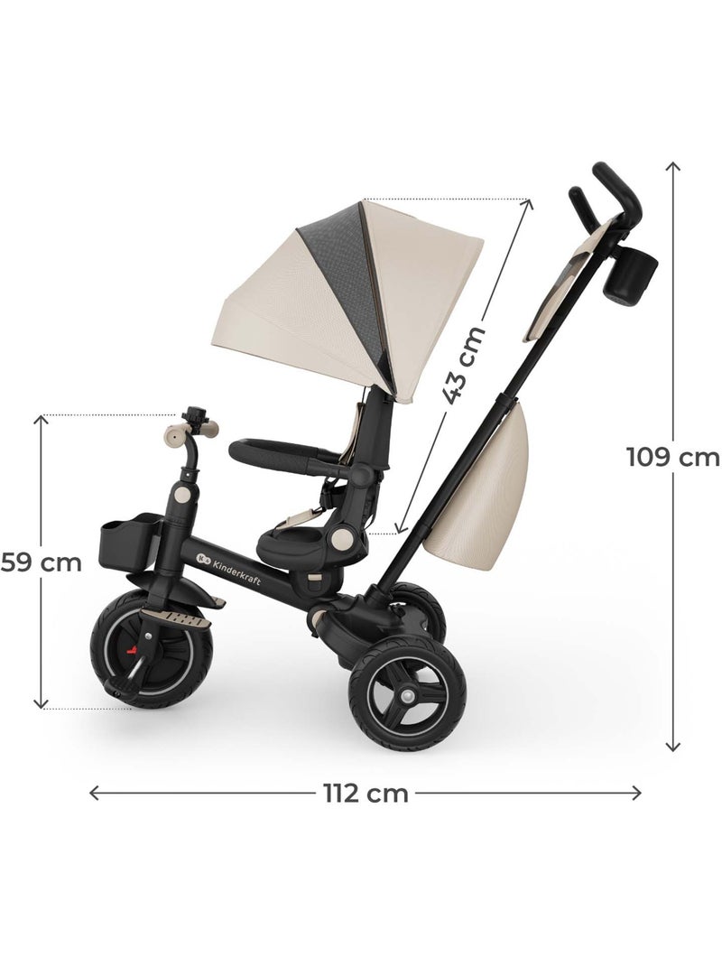 Tricycle Kinderkraft SPINSTEP 2 PLUS 6en1 siège 360° CLICK & TWIST dossier réglable UPF50+ PU Beige - Kiabi