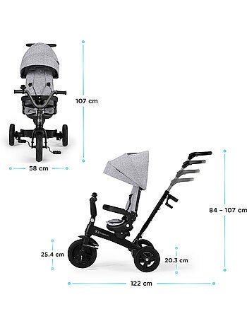 Tricycle Kinderkraft TWIPPER 5 en 1 évolutif siège pivotant 360° CLICK & TWIST