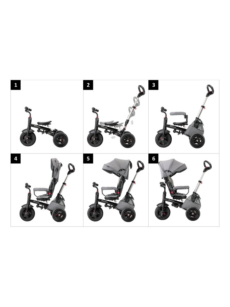 Tricycle pour enfant 1-5 ans 25 kg max, poussette habillage pluie, siège pivotant, pliante N/A - Kiabi