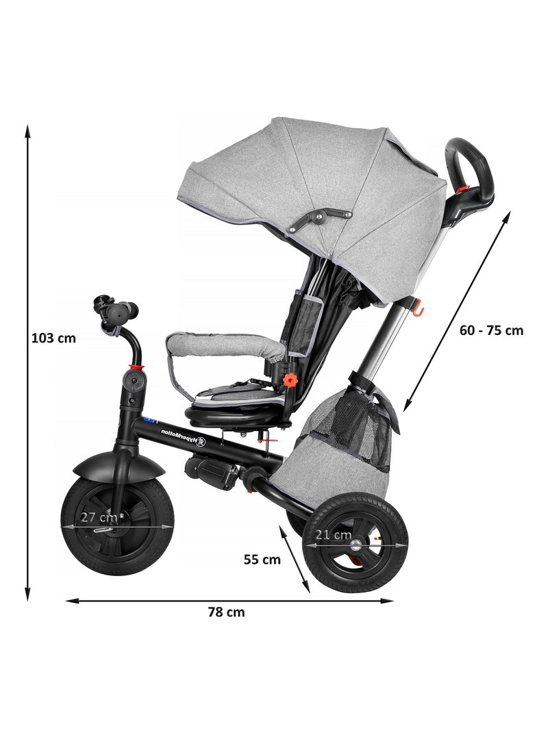 Tricycle pour enfant 1-5 ans 25 kg max, poussette habillage pluie, siège pivotant, pliante N/A - Kiabi