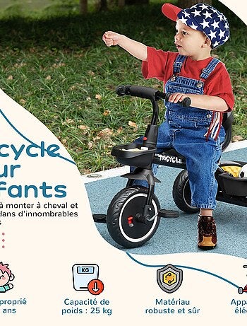 Tricycle pour enfant évolutif avec siège réglable