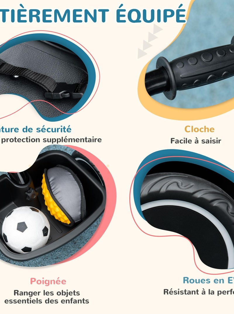 Tricycle pour enfant évolutif avec siège réglable Noir - Kiabi