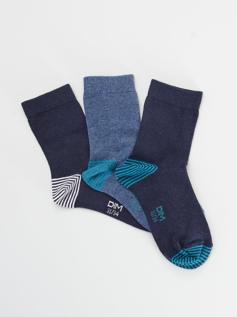 Trio de chaussettes 'DIM' Bleu - Kiabi