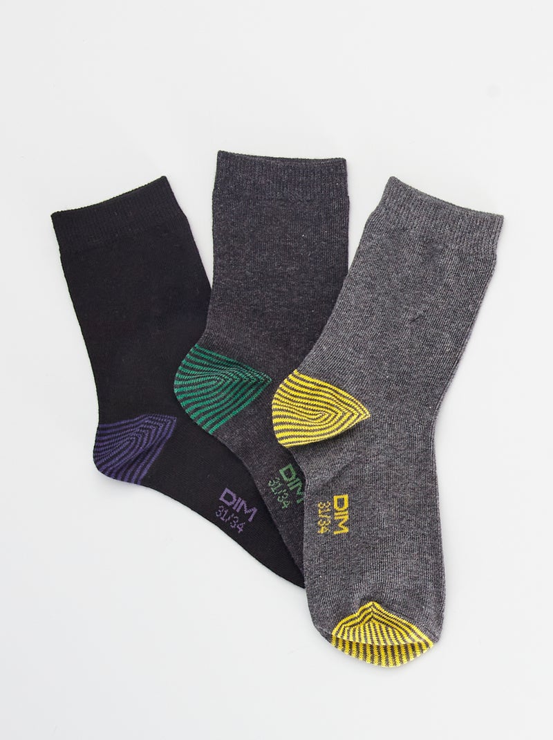 Trio de chaussettes 'DIM' Gris - Kiabi