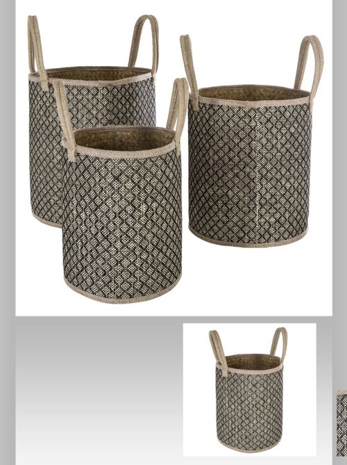 Trio de panier en osier Nomade - Kiabi