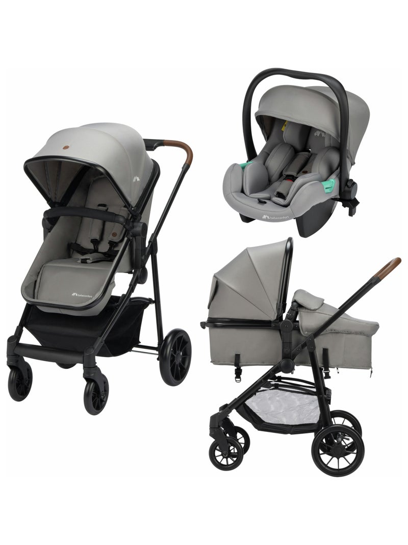 Trio Haze, Poussette avec assise convertible en nacelle, Cosi i-Size Gris clair - Kiabi