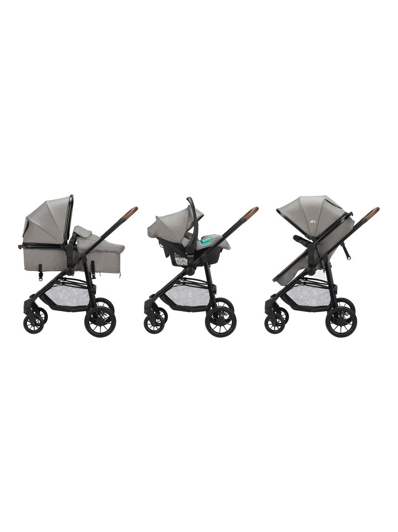Trio Haze, Poussette avec assise convertible en nacelle, Cosi i-Size Gris clair - Kiabi