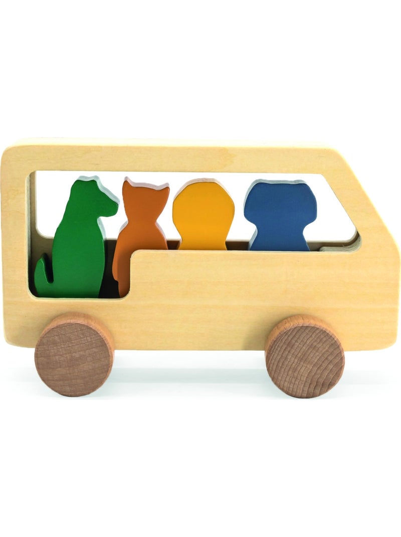 Trixie - Bus en bois Animaux Multicolore - Kiabi