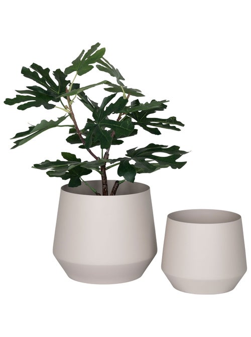 Trofa Flowerpot - Pot de fleurs, acier, sable, lot de 2 - Kiabi
