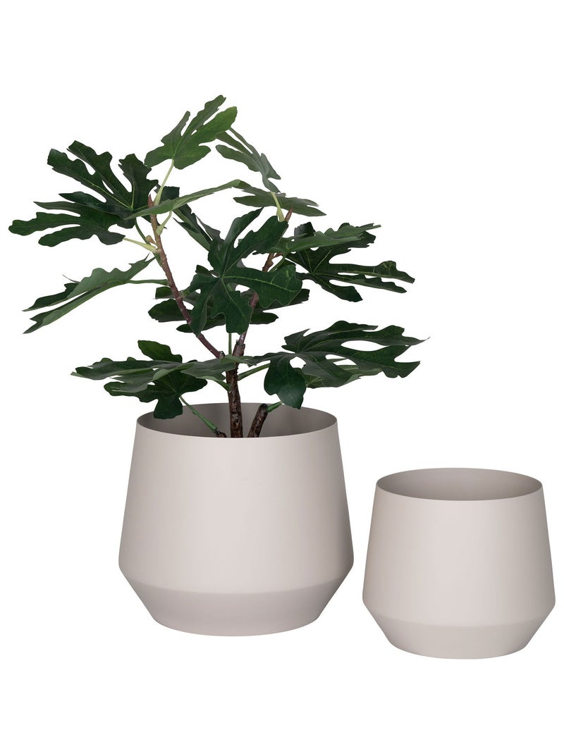 Trofa Flowerpot - Pot de fleurs, acier, sable, lot de 2 Beige sable - Kiabi