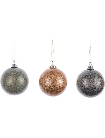 Trois boules de noël palace pailletées