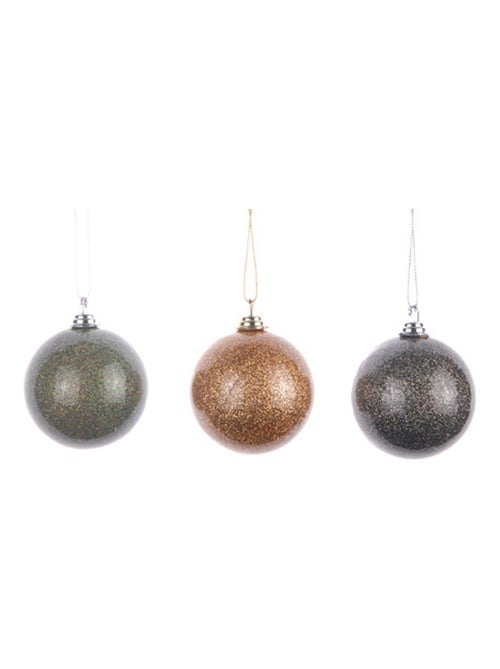 Trois boules de noël palace pailletées - Kiabi