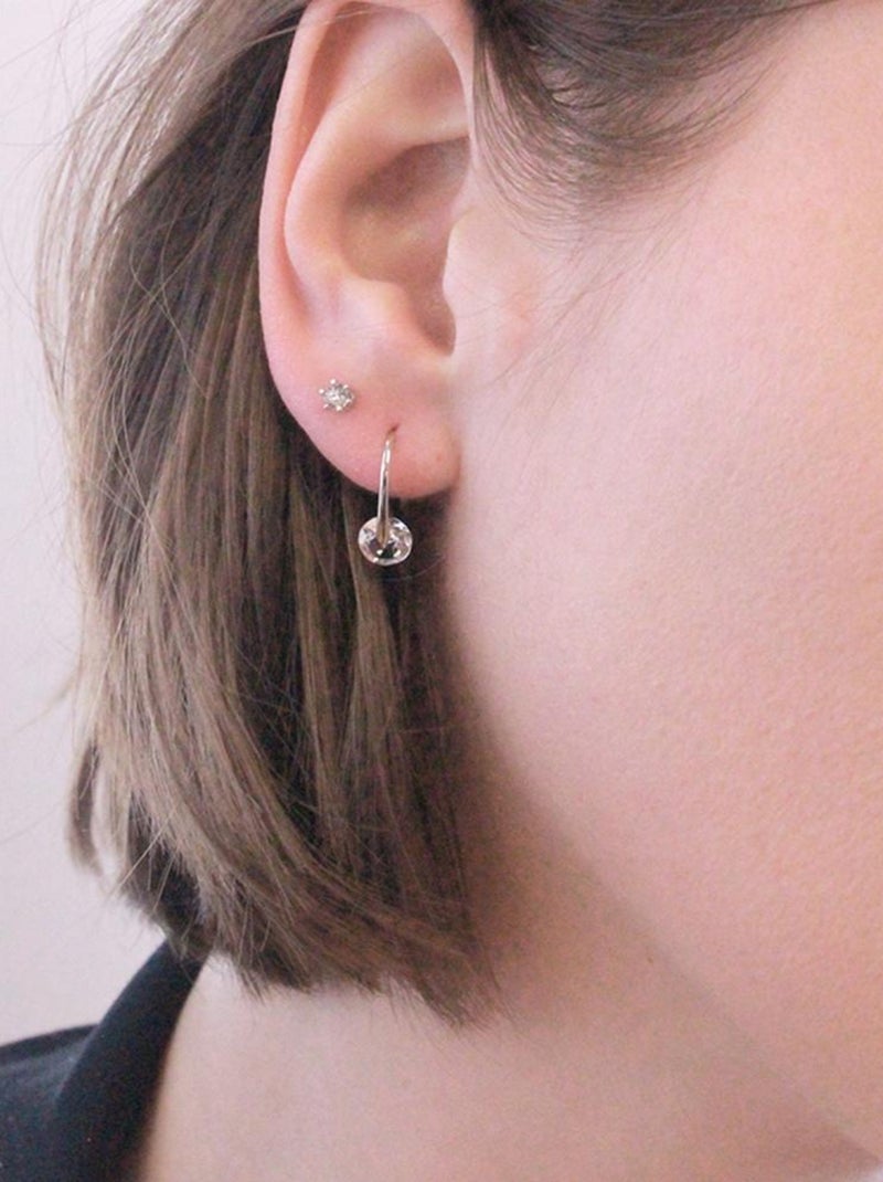Trois paires de Boucles d'oreilles avec chaussette du Père Noël - Argenté et cristal Argenté - Kiabi