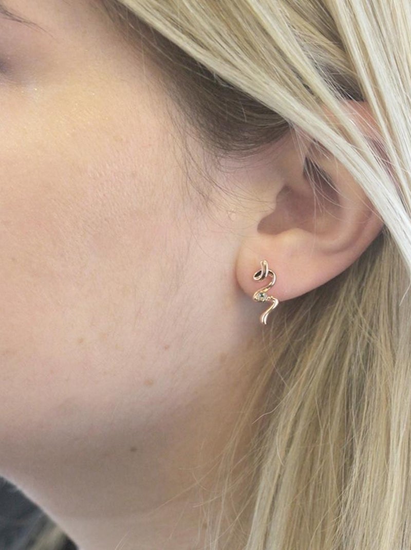 Trois paires de Boucles d'oreilles avec chaussette du Père Noël - Or Rosé et cristal Or rose - Kiabi