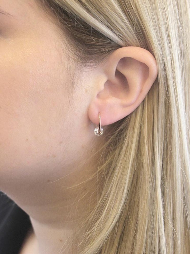 Trois paires de Boucles d'oreilles avec chaussette du Père Noël - Or Rosé et cristal Or rose - Kiabi